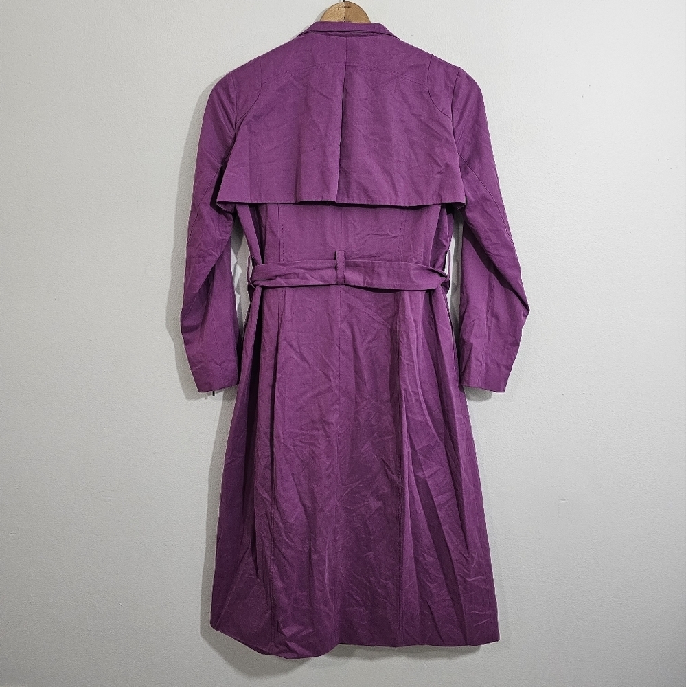 J. Peterman Solid Purple Trench Coat - image 2